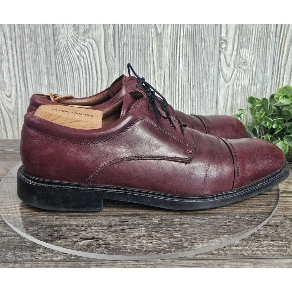 Florsheim Comfortech‎ DM2 Leather Cap Toe Oxford Men's 12M Burgundy Dress Shoes